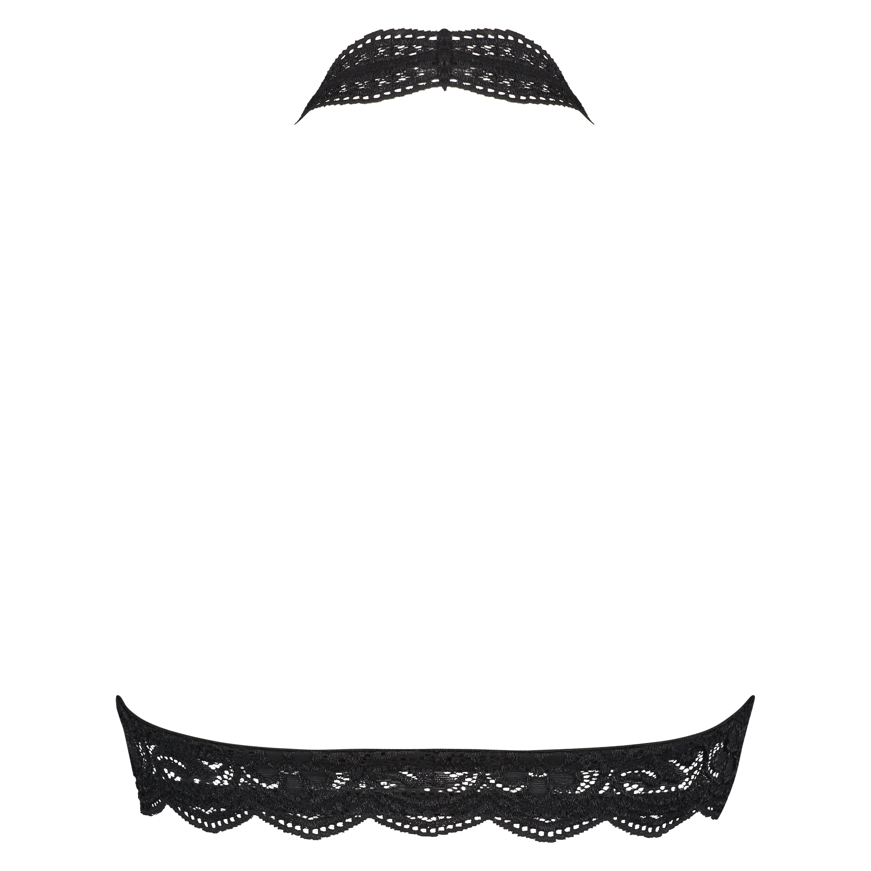 Koronkowa braletka typu halter, Czarny, main