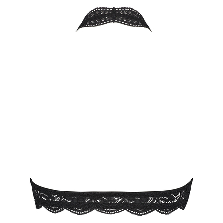 Koronkowa braletka typu halter, Czarny