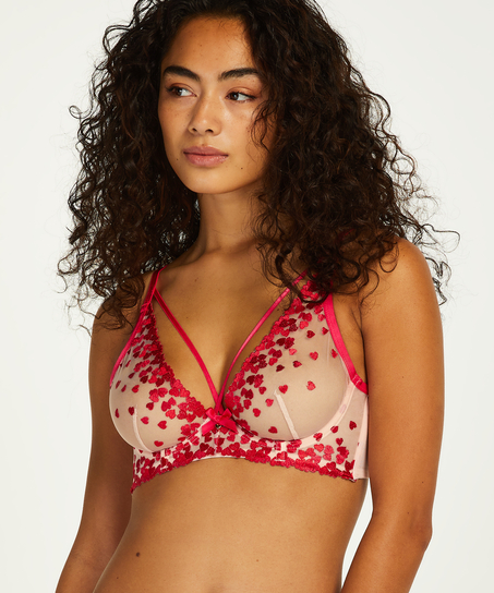 Biustonosz nieusztywniany z fiszbinami Amora, R&oacute;żowy