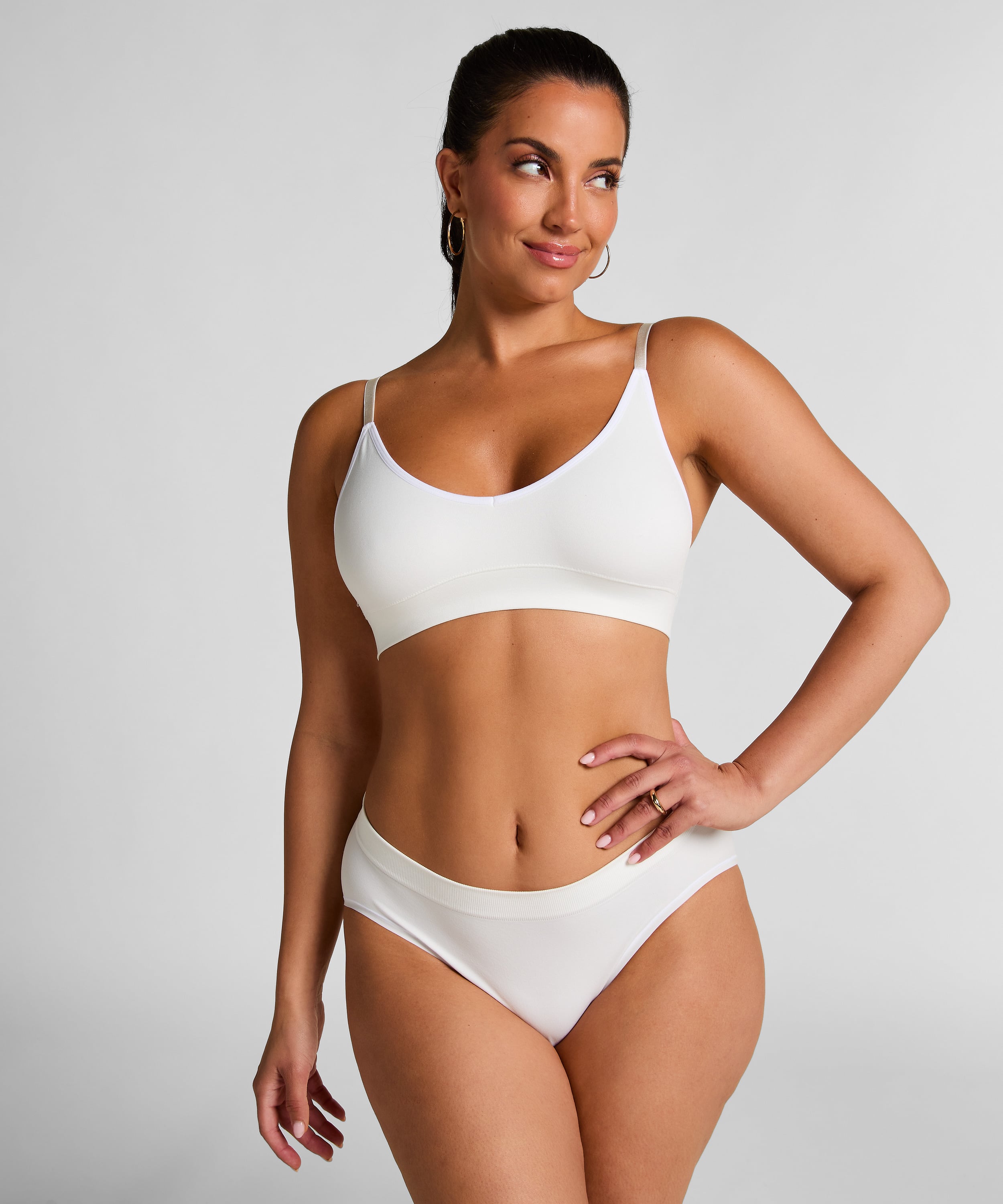 Tr&oacute;jkątny biustonosz bralette Dide, Biały, main