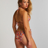 Majtki Bikini Wysoko Krojona Tiki, Pomarańczowy