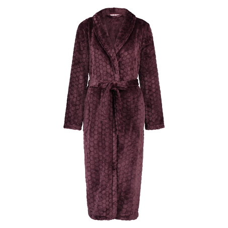 Long Fleece Bathrobe, Czerwony