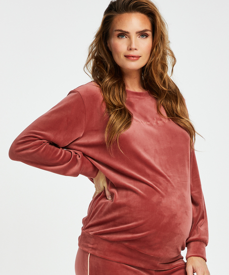 Velvet Maternity Top, Różowy