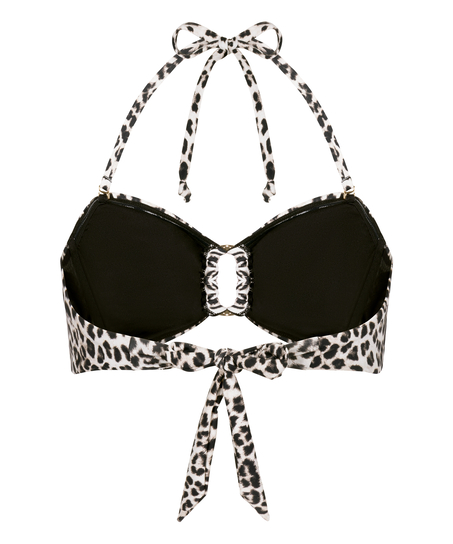 G&oacute;ra od Bikini Bandeau Leopard, Czarny