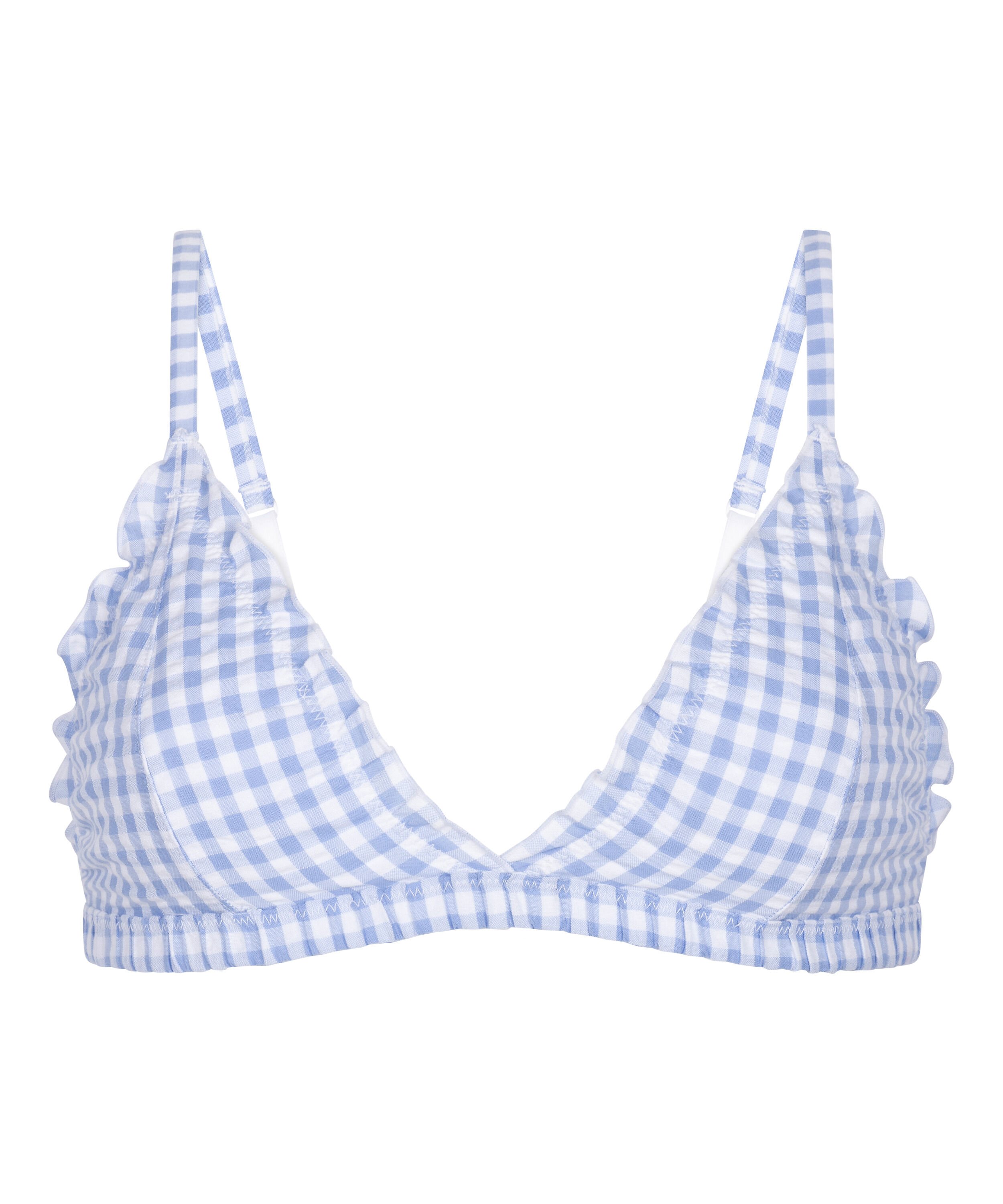 Mia Bralette - Tr&oacute;jkątny Biustonosz z Falbankami, Fioletowy