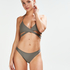 Tribe triangle bikini top, Zielony
