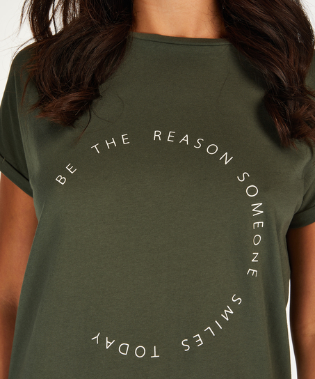 Koszula nocna z okrągłym dekoltem, Zielony