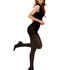 70 Denier Ribbed Lurex Tights, Czarny