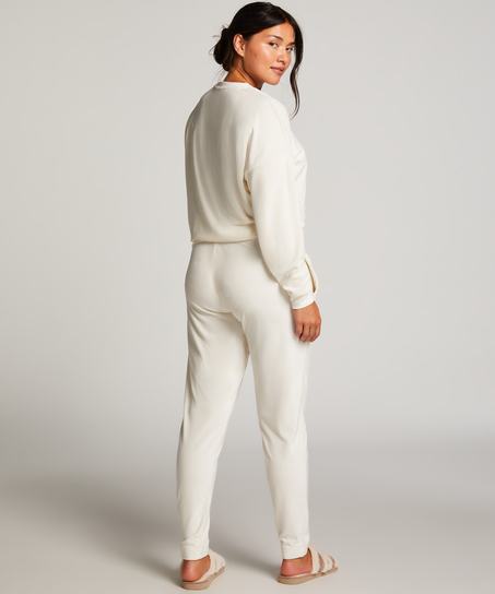 Welurowy top, Biały