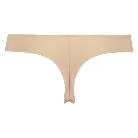 Satin fleece thong, Beżowy