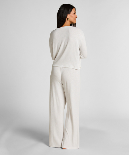 Góra od piżamy z długim rękawem, Beżowy