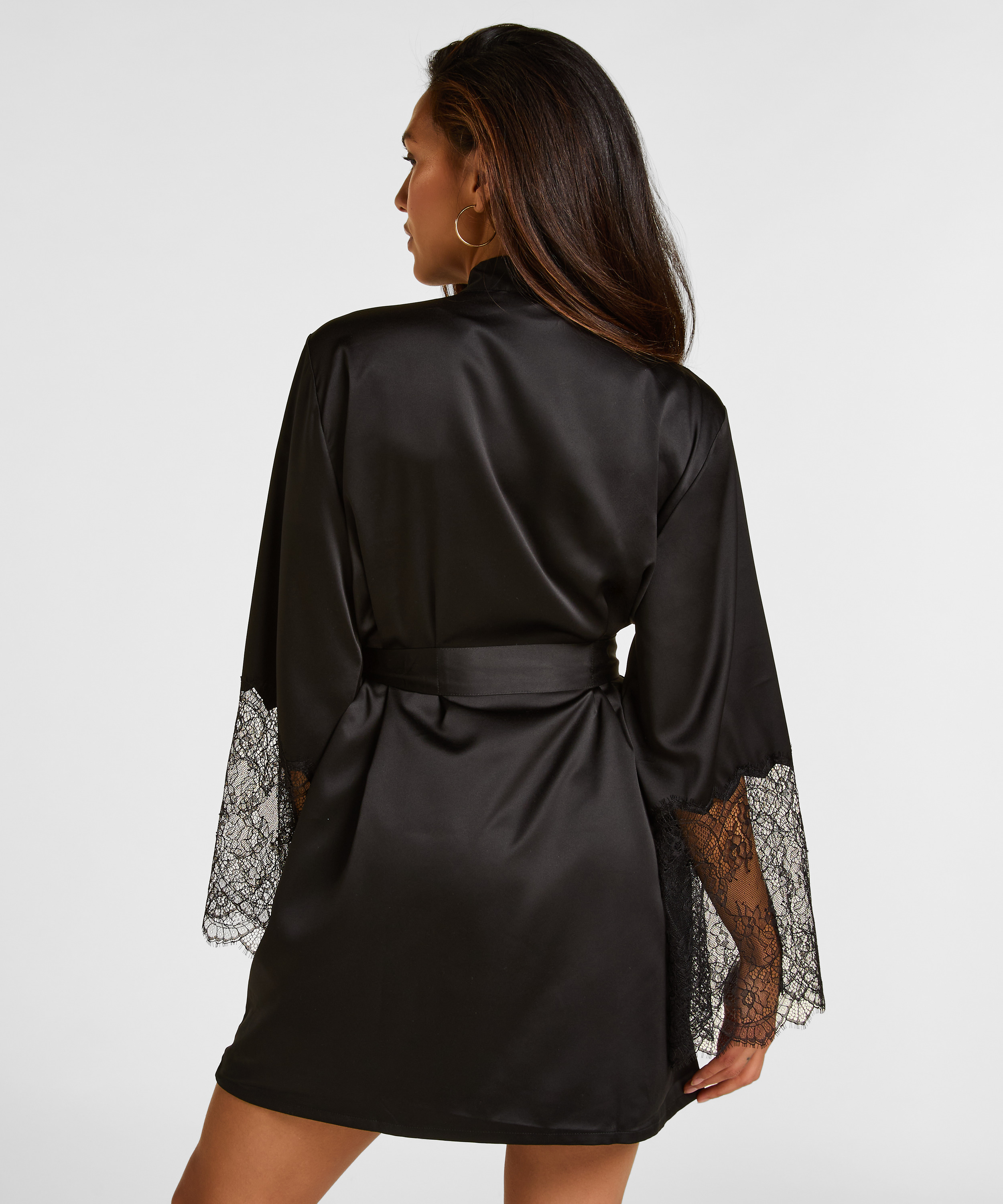 Satynowe kimono, Czarny, main
