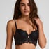 Zoe Padded Longline Underwired Bra, Czarny