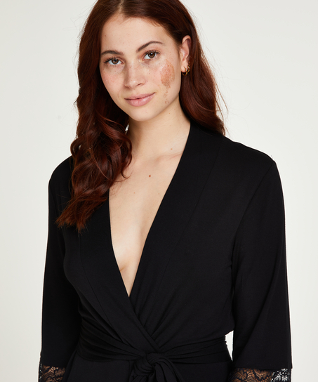 Koronkowe kimono Vera, Czarny