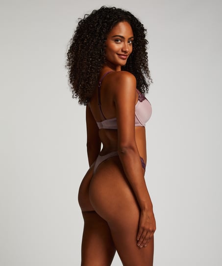 Biustonosz usztywniany z fiszbinami Lace & Shine, Fioletowy