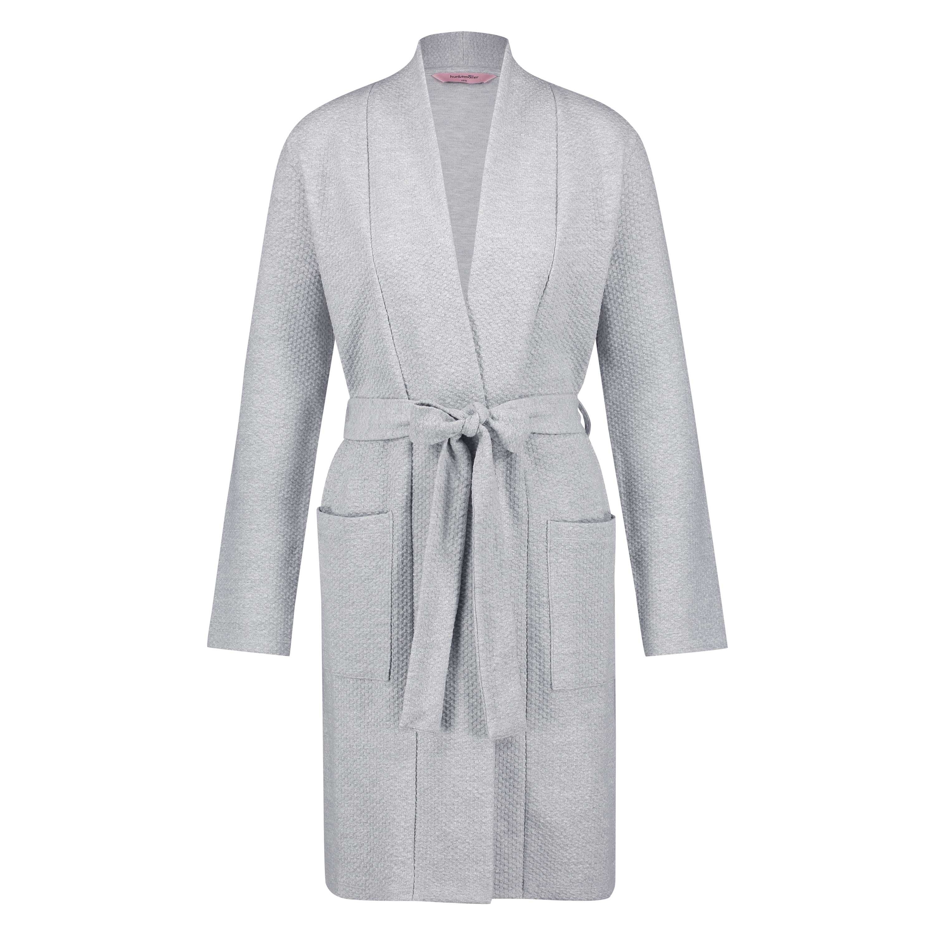 Jersey Jacquard Bathrobe, Szary, main