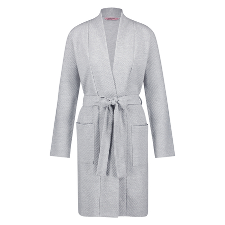 Jersey Jacquard Bathrobe, Szary