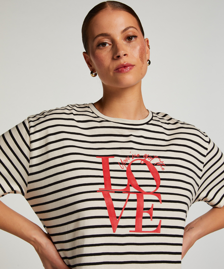 Koszula nocna z okrągłym dekoltem, Czarny