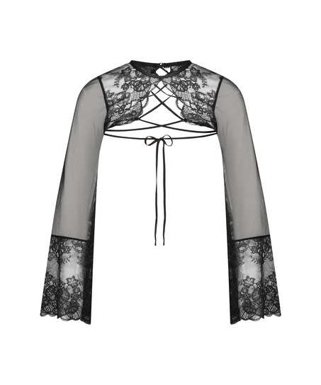 Koronkowy top Catherine, Czarny