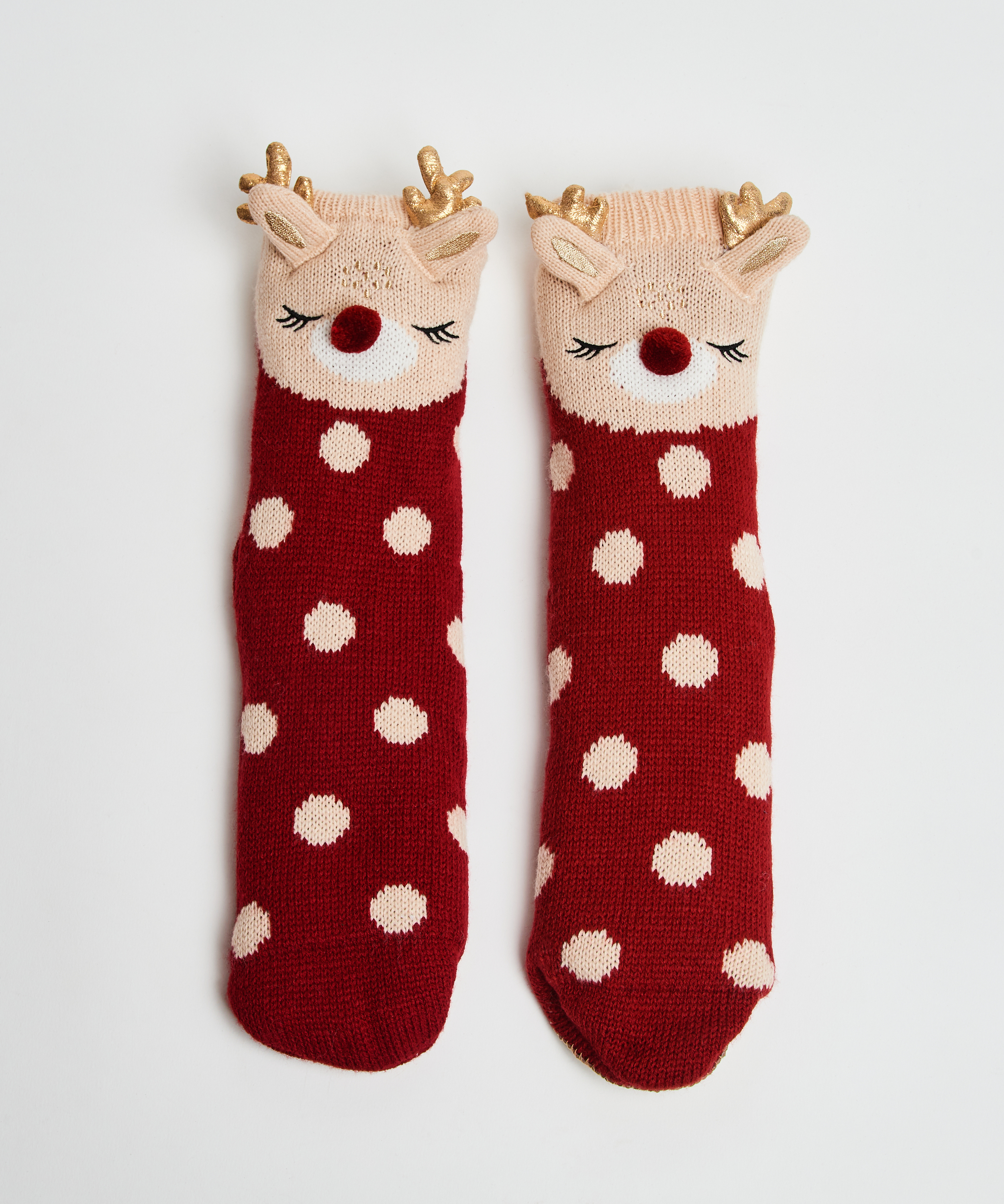 Deer slipper socks, Biały, main