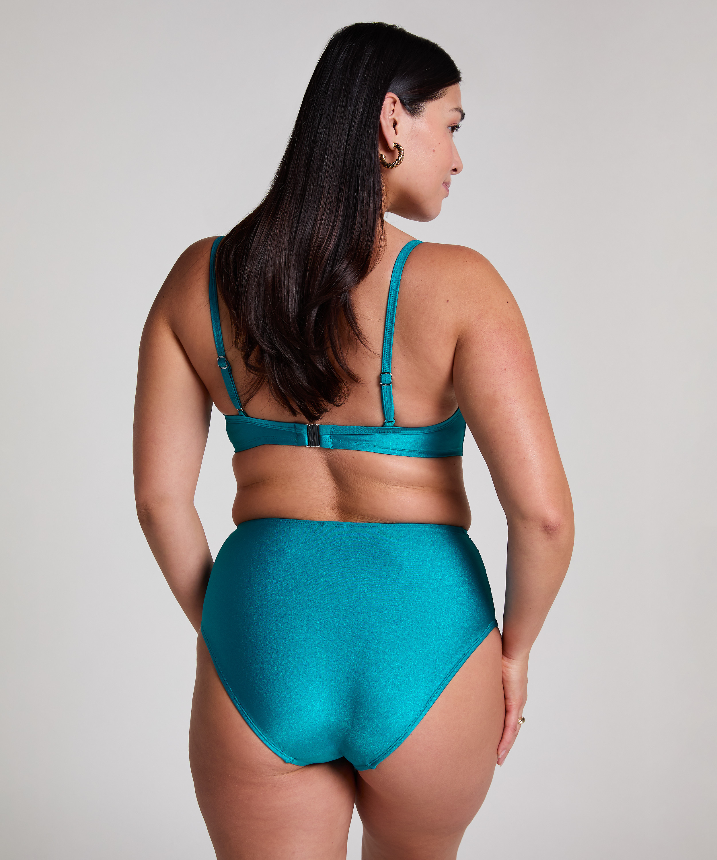 Nieusztywniany stanik bikini z fiszbinami Aqua, Zielony, main