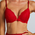 Biustonosz usztywniany push-up z fiszbinami Teddy, Czerwony