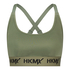 Biustonosz sportowy HKMX The Crop Logo Level 1, Zielony