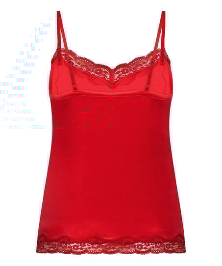 Top z aksamitnej koronki, Czerwony