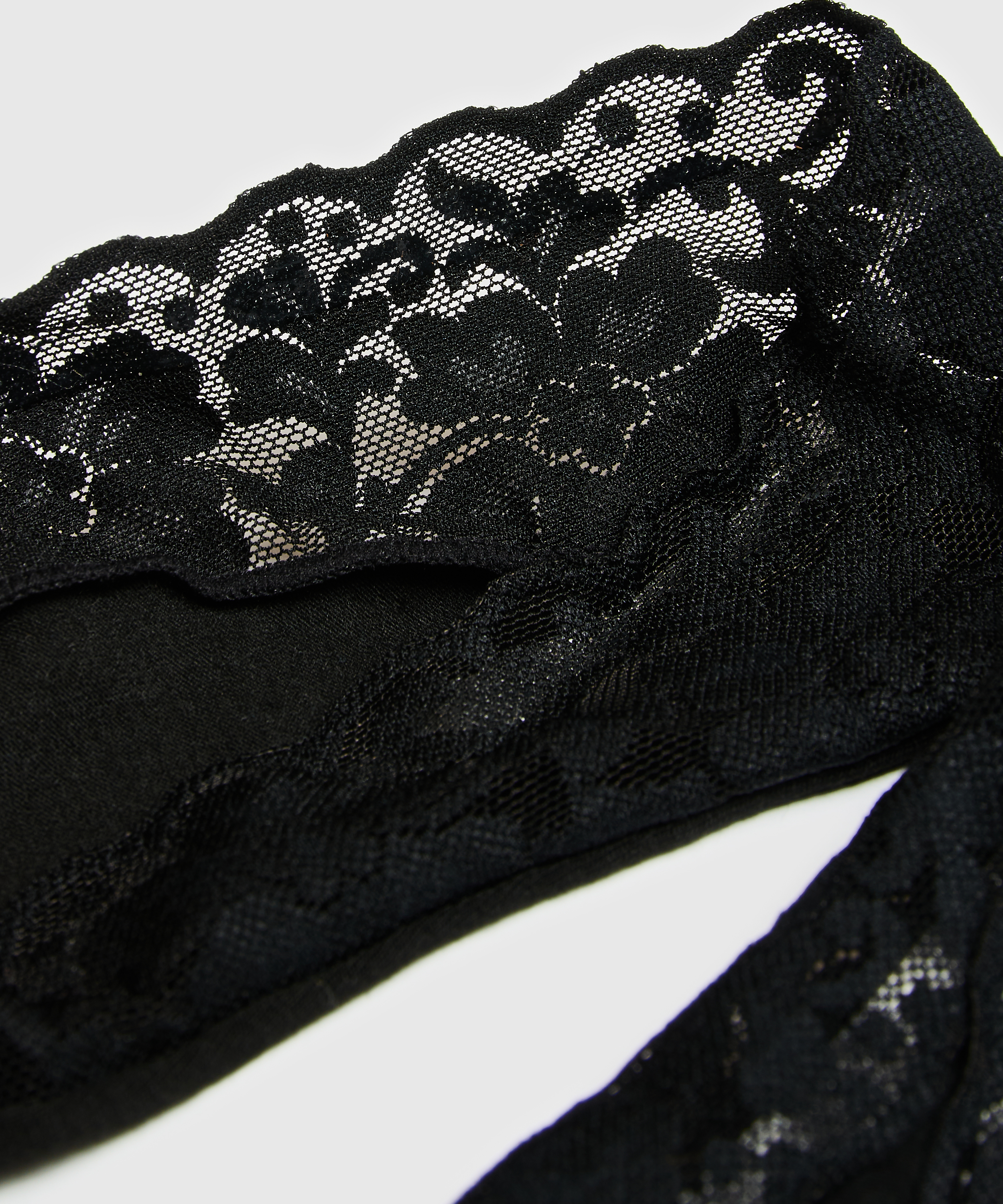 2 pary laserowo wycinanych skarpetek stopek, Czarny, main