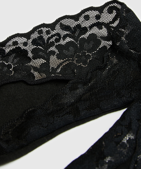 2 pary laserowo wycinanych skarpetek stopek, Czarny