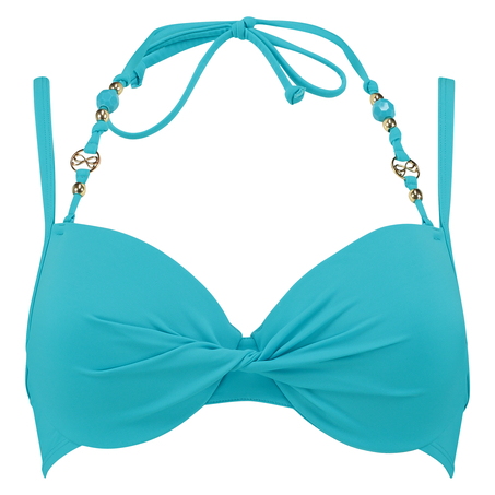 Padded bikini top Necklace wave, Niebieski