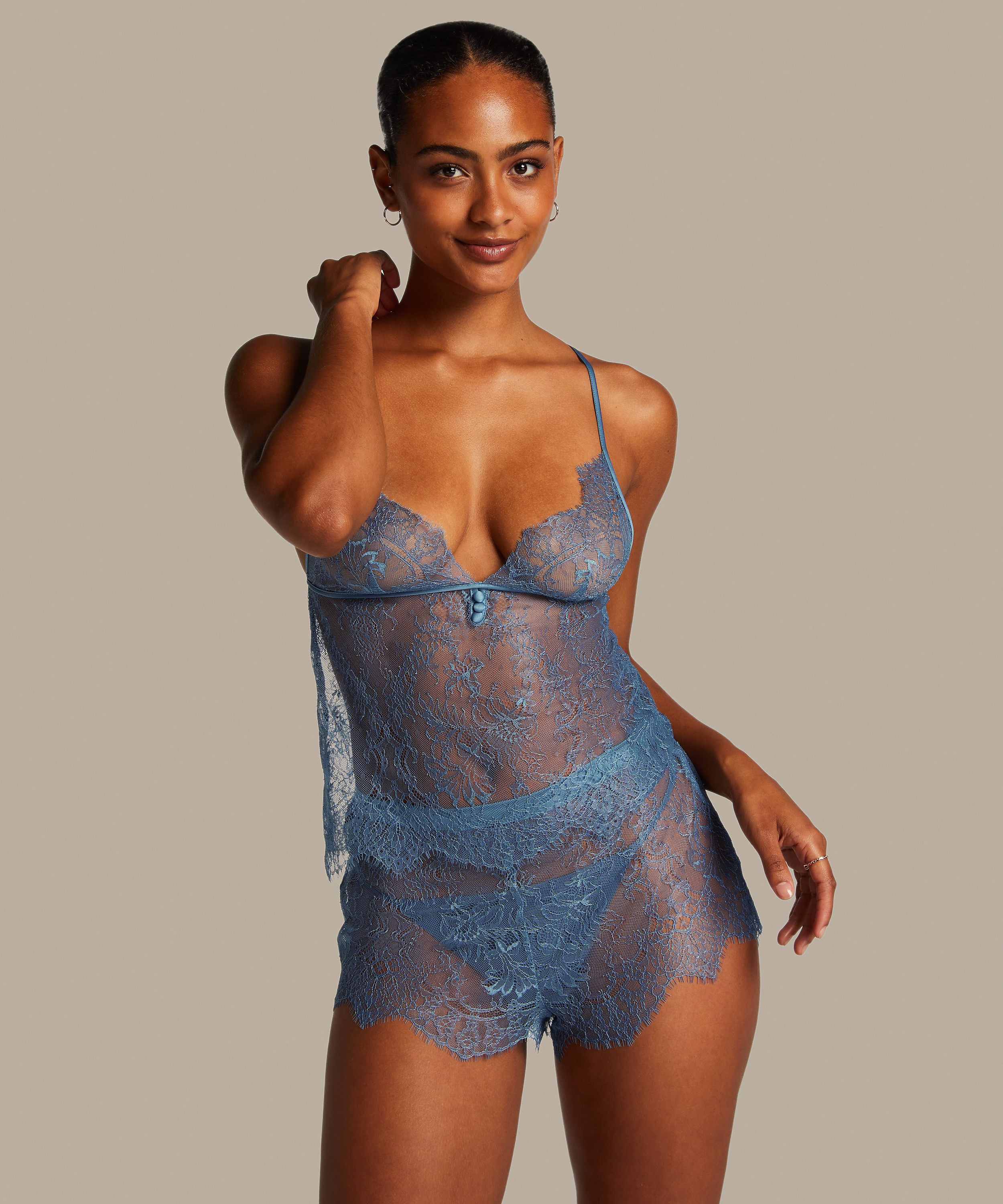 Cami Lace Delphine, Niebieski, main