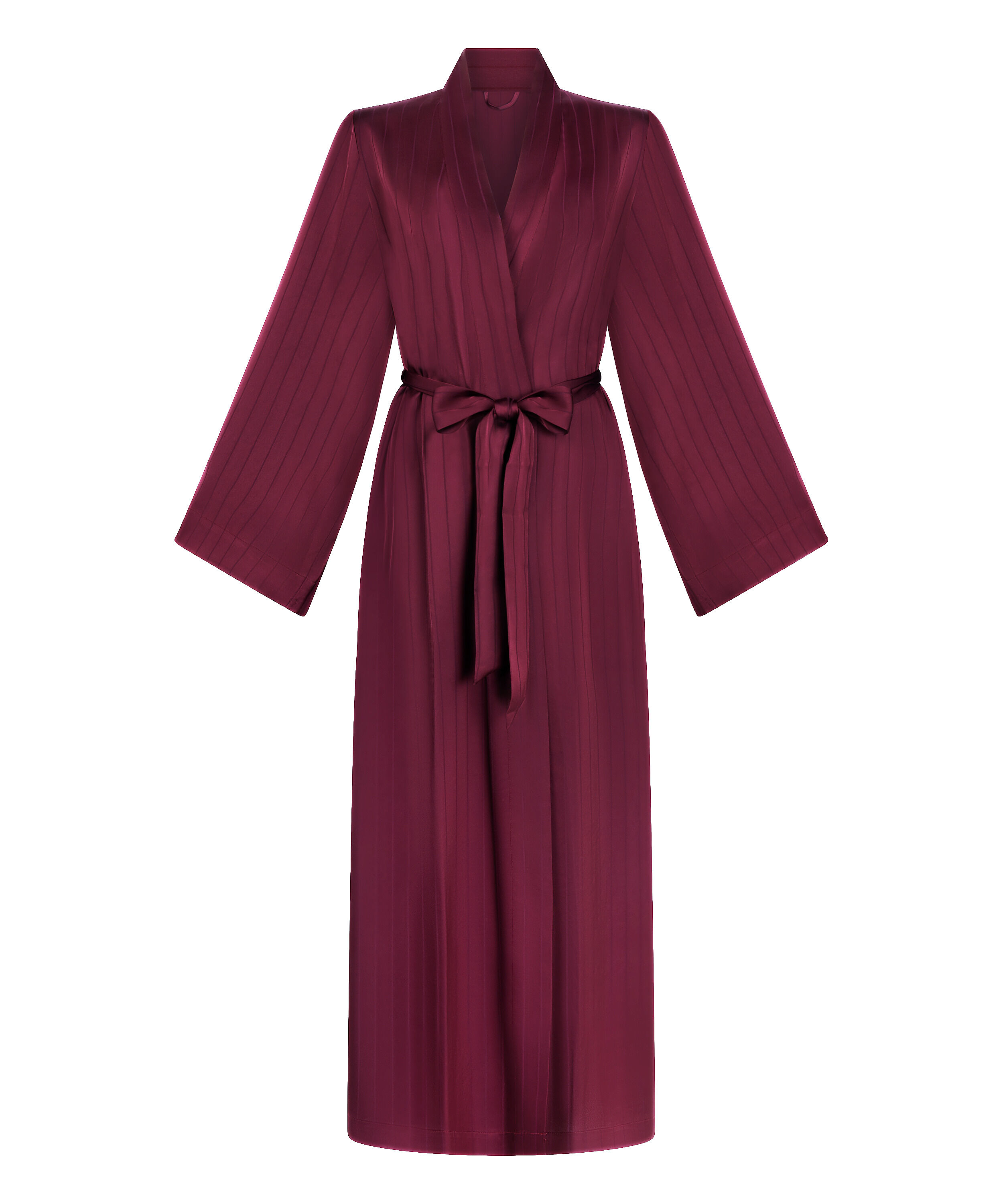Kimono satynowe w prążki, Fioletowy