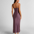 Długa satynowa halka, Fioletowy