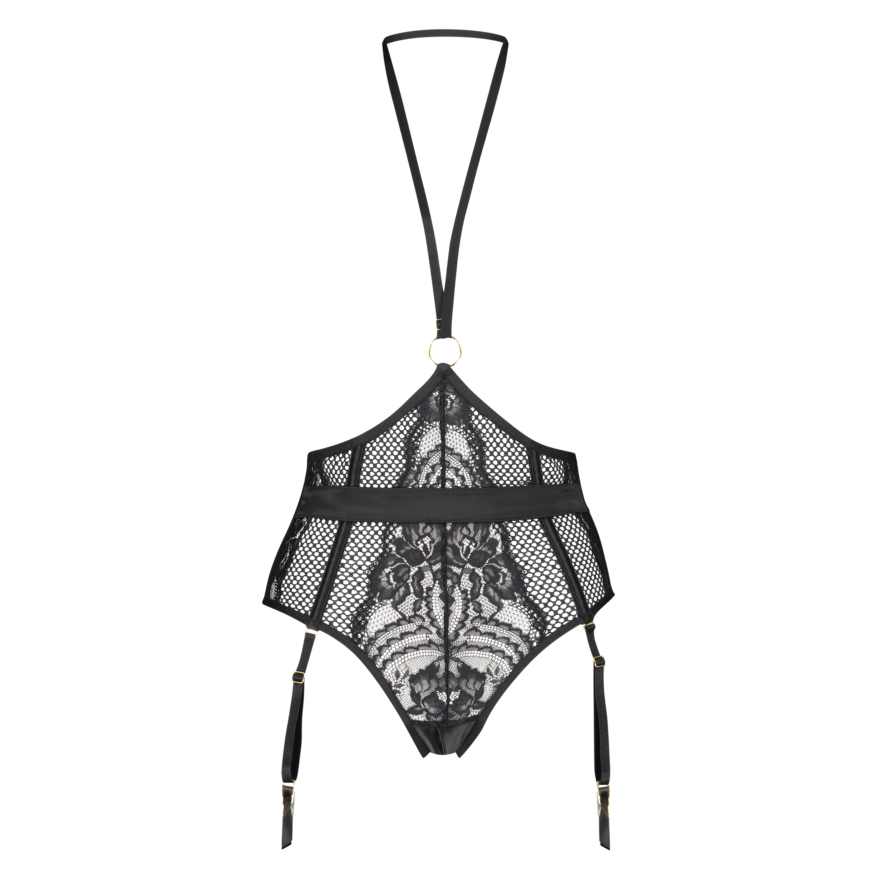 Pandora High Leg Thong, Czarny, main