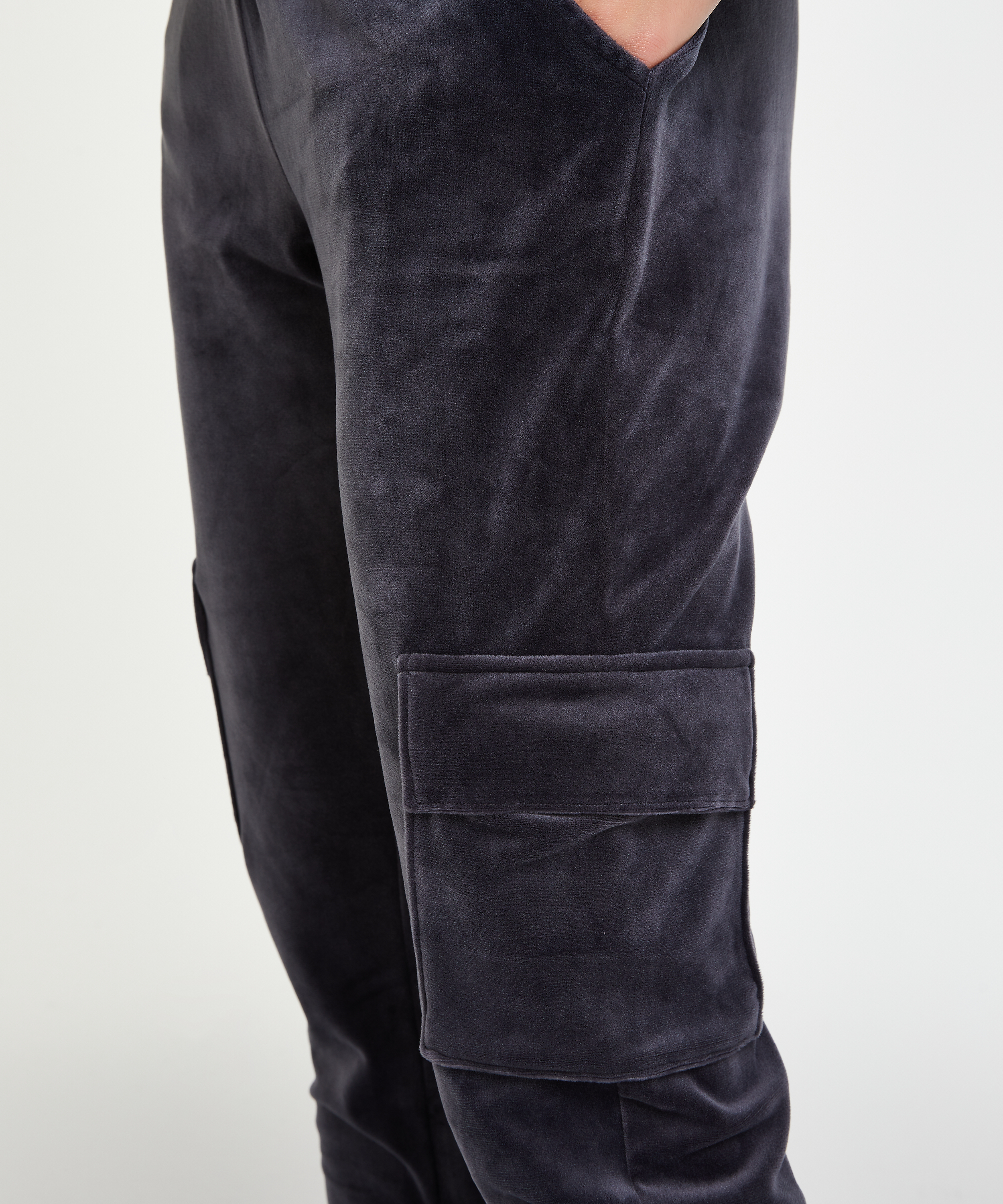 Aksamitne joggery Cargo, Szary, main