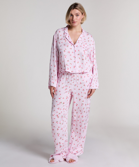 Spodnie z satyny, Różowy