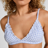 Mia Bralette - Tr&oacute;jkątny Biustonosz z Falbankami, Fioletowy