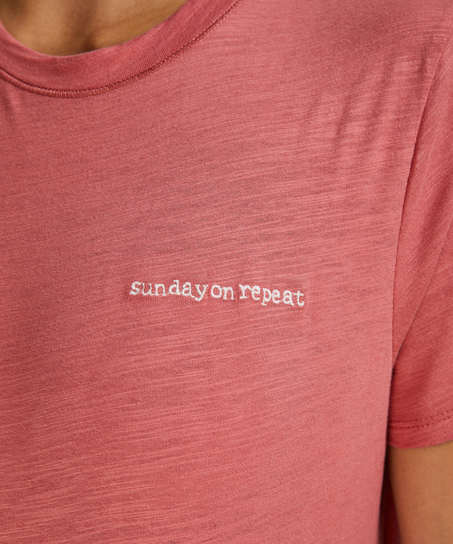 G&oacute;ra od piżamy z kr&oacute;tkim rękawem, R&oacute;żowy