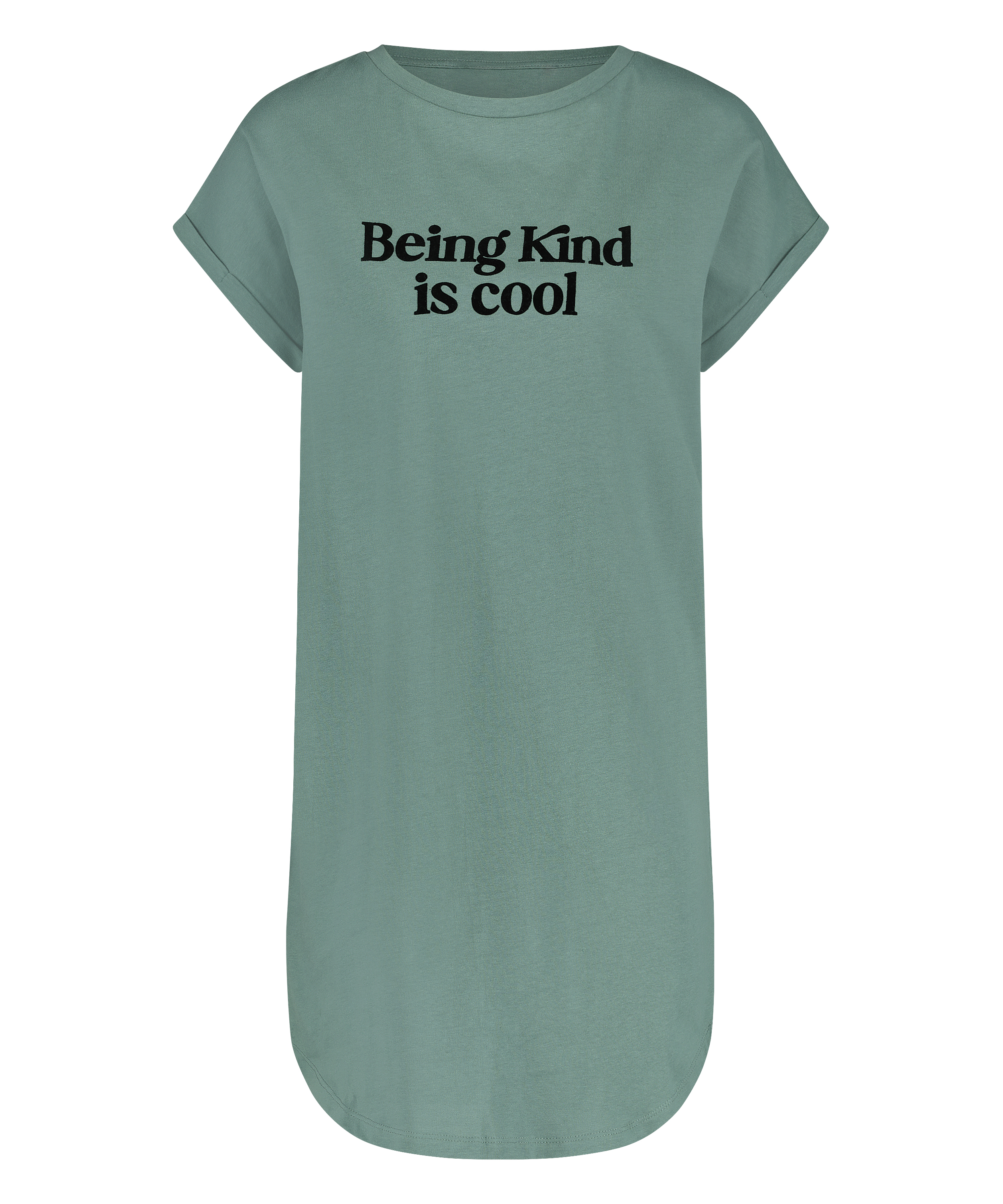 Koszula nocna z okrągłym dekoltem, Zielony, main