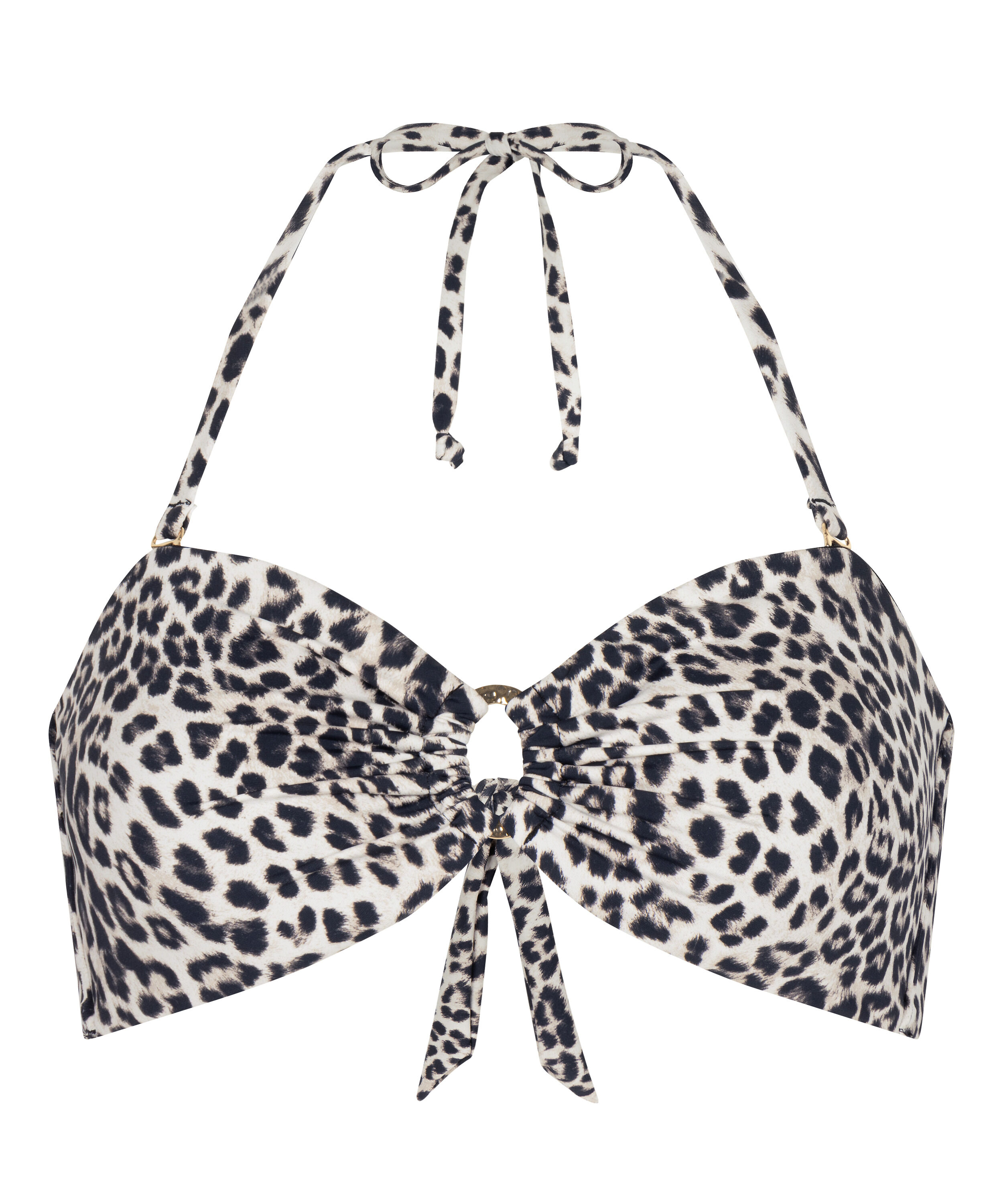 G&oacute;ra od Bikini Bandeau Leopard, Czarny