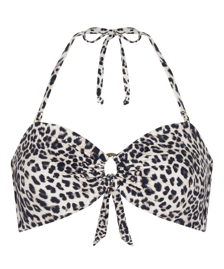 G&oacute;ra od Bikini Bandeau Leopard, Czarny