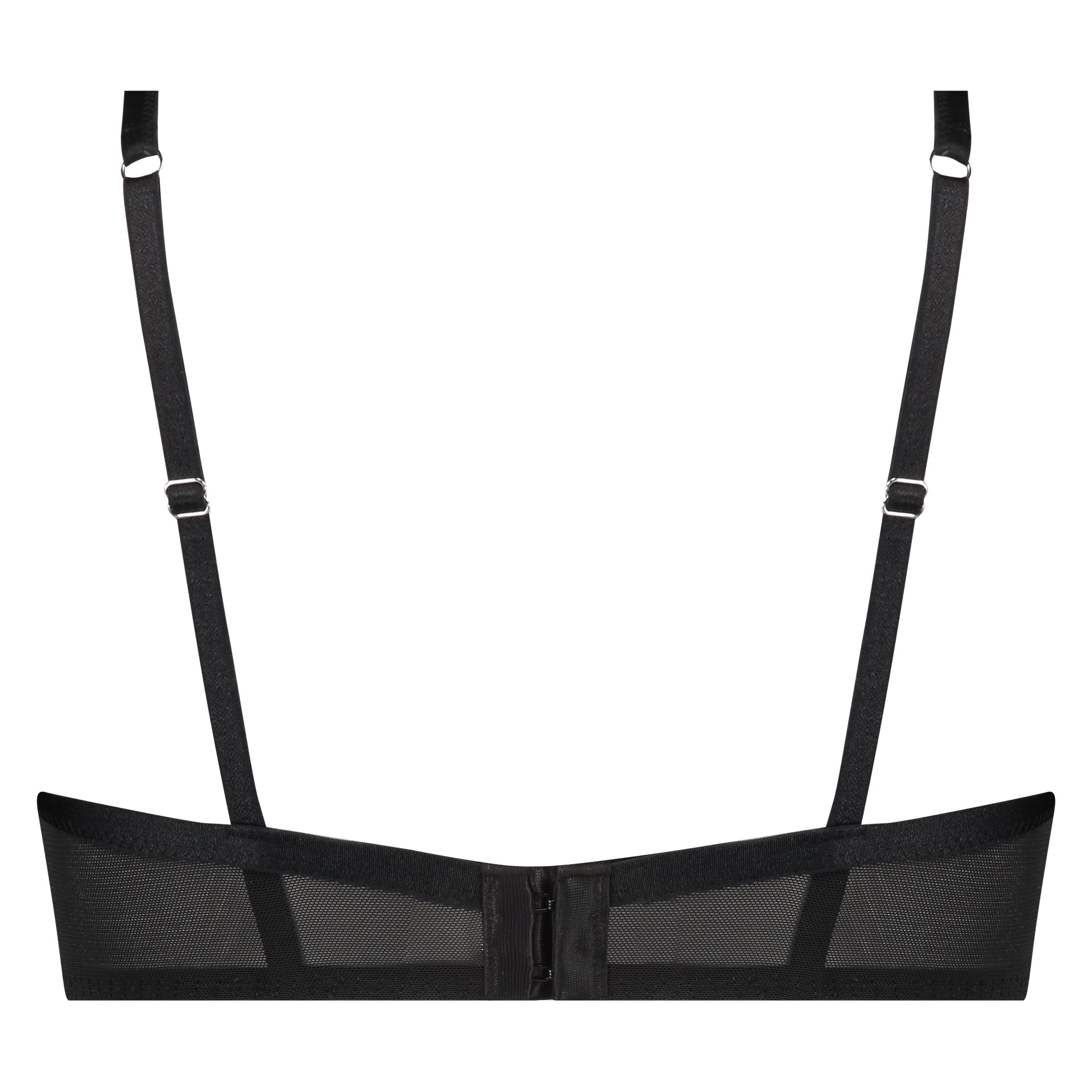 Biustonosz usztywniany z fiszbinami półmiseczki Cardi, Czarny, main