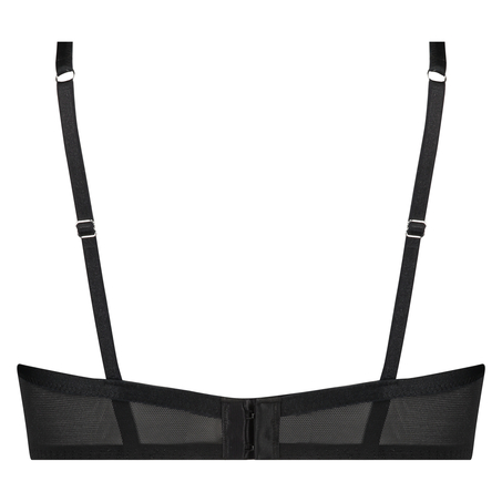 Biustonosz usztywniany z fiszbinami półmiseczki Cardi, Czarny