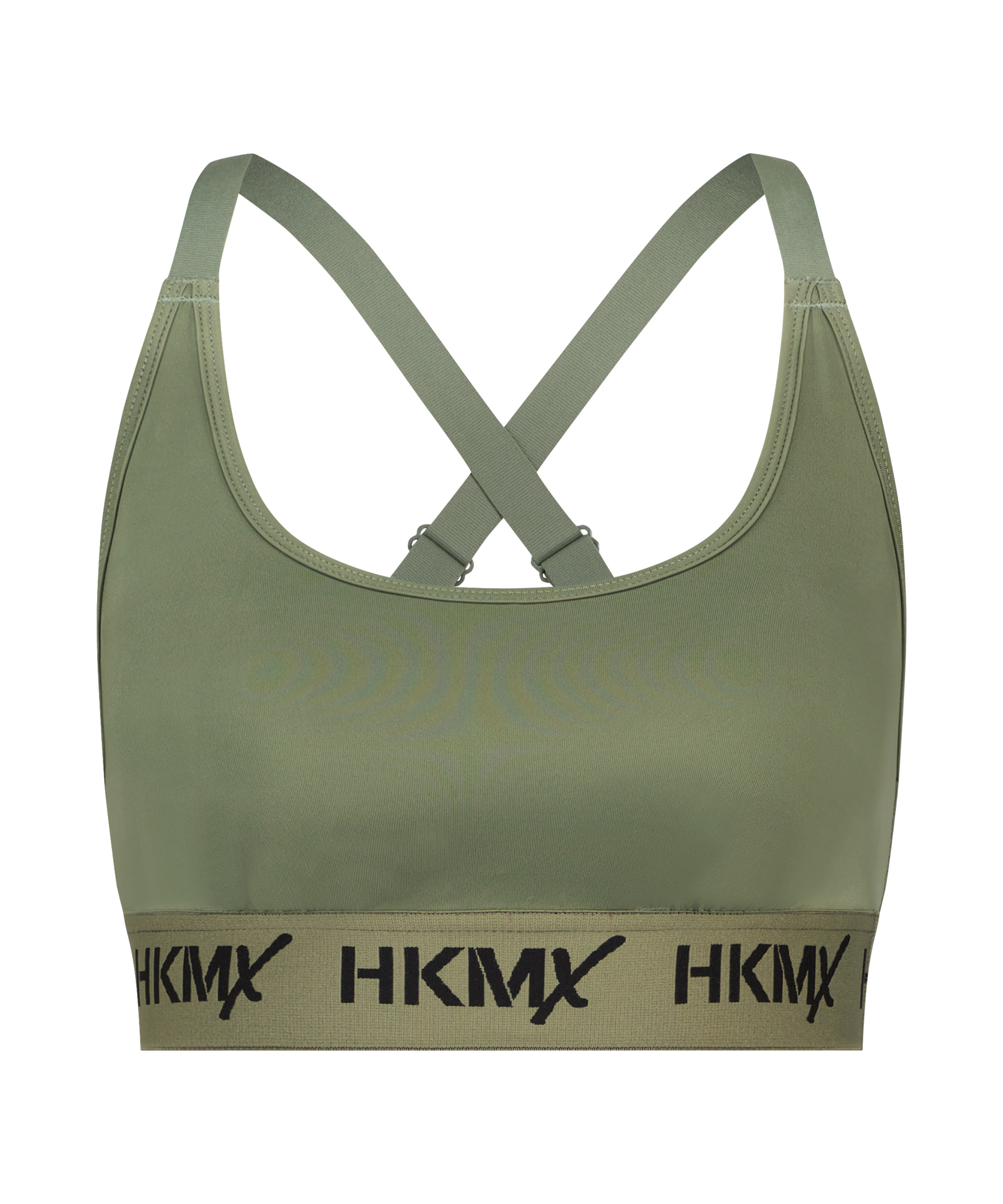 Biustonosz sportowy HKMX The Crop Logo Level 1, Zielony, main