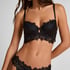 Zoe Padded Longline Underwired Bra, Czarny