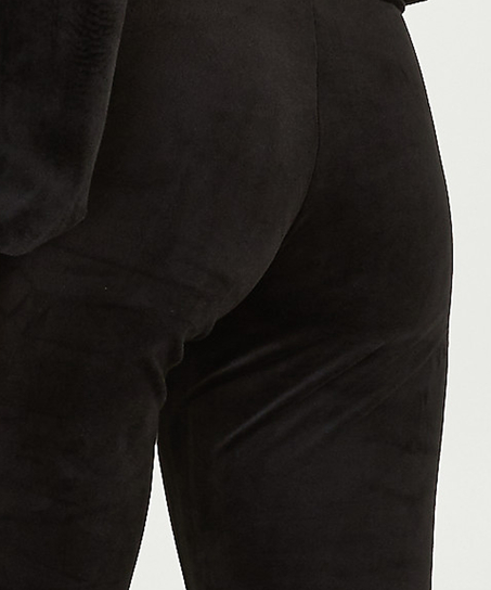 Legginsy welurowe, Czarny