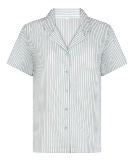 Tkana bluza w paski, Zielony