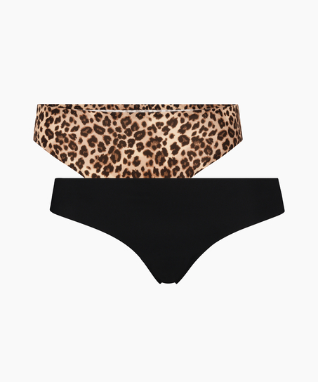 2-pak Stringi Invisible, Czarny