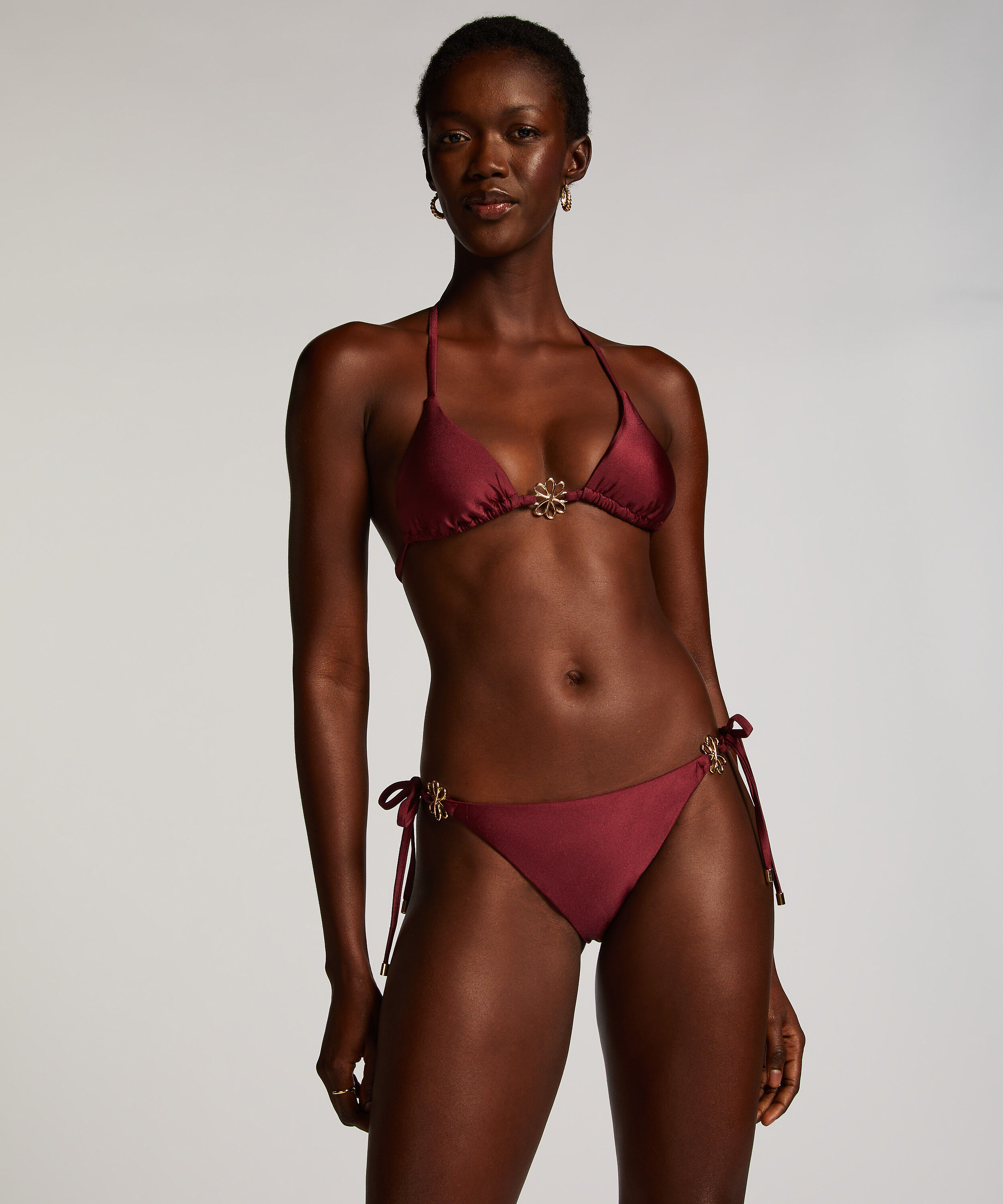 Majtki Bikini Wysoko Krojona Yucatan, Czerwony